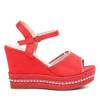 OUTLET Red wedge sandals Abigalia- Shoes