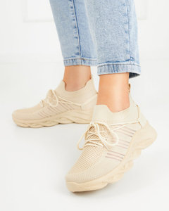 OUTLET Serinto beige women's sports shoes - Footwear