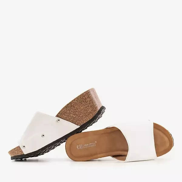 OUTLET White Perales wedge slippers - Shoes