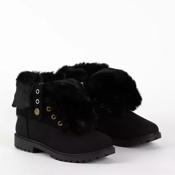 OUTLET Women's black lace-up boots Trippy- Footwear