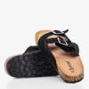 OUTLET Women's black slippers with glitter particles Salala - Footwear