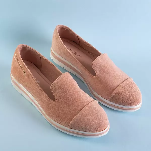 OUTLET Women's powdery loafers on a low wedge Dardariel - Shoes