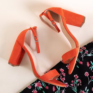 Orange women's sandals on a post Anniet - Footwear