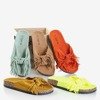 Orange women's slippers with fringes Mua - Footwear