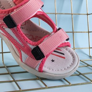 Pink children's sandals with Velcro Bloccia - Shoes