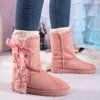 Pink eco-suede snow boots with Vitalina ribbon - Footwear