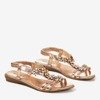 Pink - gold women&#39;s sandals with Crisela crystals - Footwear 1