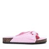 Pink slippers with a bow Nivie - Footwear