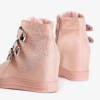 Pink sneakers on a wedge heel with Princali jets - Footwear