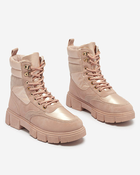 Pink women's insulated trapper boots Kasemi- Footwear