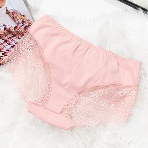 Pink women's panties with lace - Underwear
