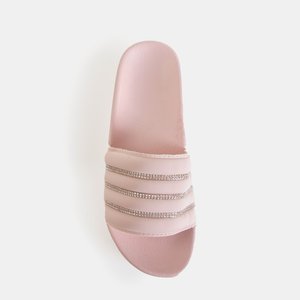 Pink women's platform sandals with cubic zirconia Rondi - Footwear