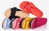 Pink women's slippers with a Sun and Fun bow - Footwear