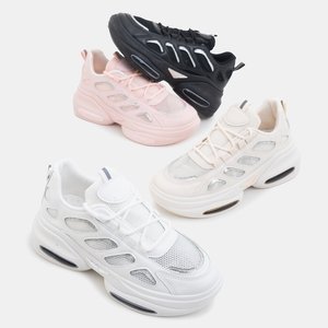 Pink women's sports shoes with a thick sole Warina - Sports