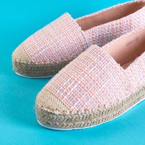 Pink women's tweed espadrilles Elizabet - Footwear