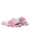 Purple slippers with fur Millie- Shoes