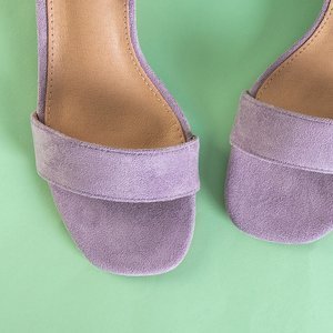 Purple women's sandals on a low post Mohato - Footwear