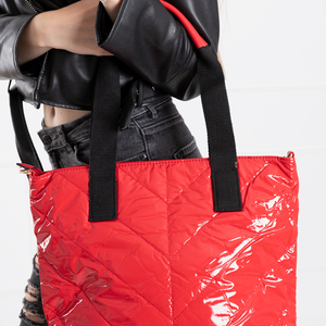 Red quilted women's handbag - Accessories