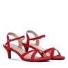 Red sandals on Severin&#39;s low heel - Footwear 1