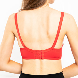 Red stiffened bra with lace - Underwear