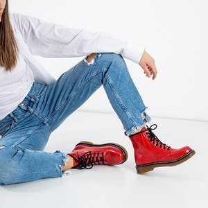 Red women's Ornellinia animal stamped bags - Footwear