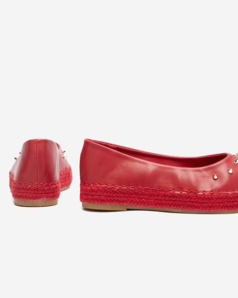 Red women's espadrilles with Edmaria jets - Footwear