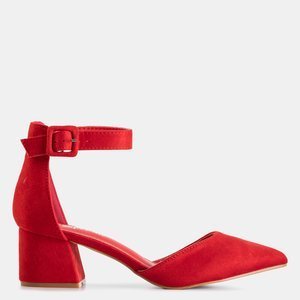 Red women's sandals on a post Juti - Footwear