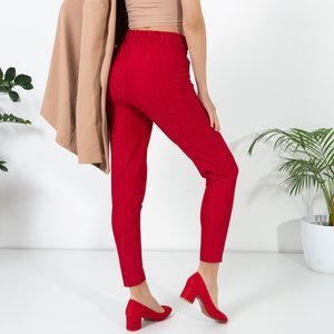 Red women's teggings with shiny thread - Clothing
