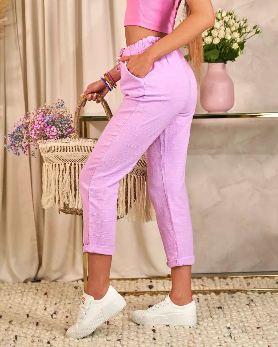 Royalfashion Straight women's fabric pants in purple
