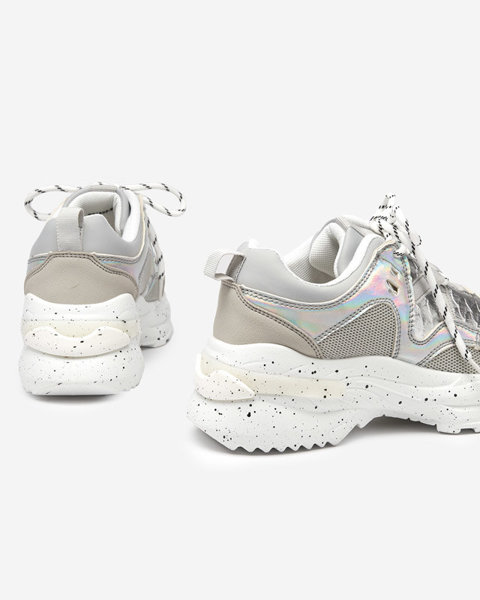 Silver-gray women's sports shoes Dejis sneakers - Footwear
