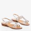 Silver women's low-heeled sandals Treunia - Footwear 1