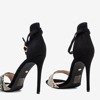 Snakeskin women's sandals on a high heel Gold Rush - Footwear 1
