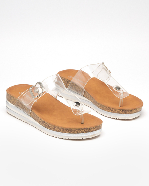 Transparent women's flip-flops on the wedge Firio - Shoes