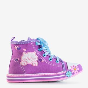 Violet children's sneakers with Winkes ornaments - Footwear