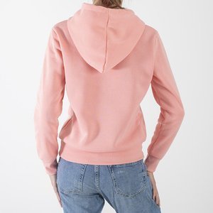 Warm pink women's sweatshirt with the inscription - Clothing