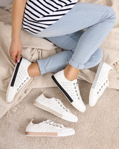 White and pink openwork sneakers Andreia - Footwear