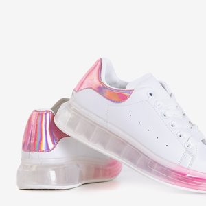 White and pink women's sports sneakers Palmer - Footwear
