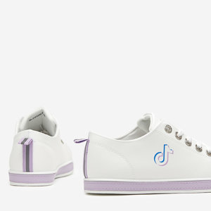 White and purple women's sneakers Tictoa - Footwear