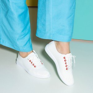 White and red openwork Jasenik sneakers - Footwear