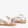 White eco-leather sandals with Dill decorations - Footwear