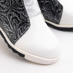 White girls boots with an oriental pattern Gasly- Footwear
