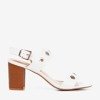 White sandals on a higher post with cut-outs Cangola - Footwear 1