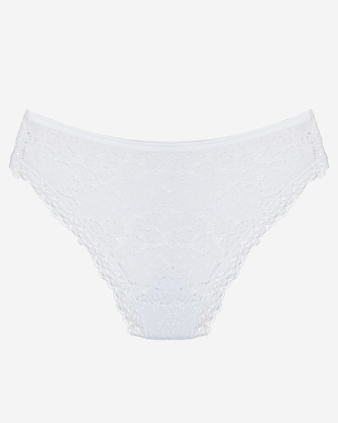 White single-color lace panties for women, briefs - Underwear