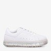 White sneakers on a platform with zircons Mauria - Footwear