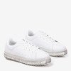 White sneakers on a platform with zircons Mauria - Footwear