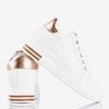 White sneakers with a wedge heel with pink inserts Sliomenea - Footwear