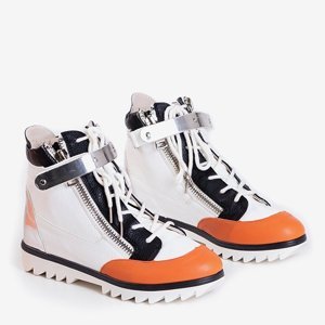White sports ankle boots with a lacquered finish Krillas - Footwear