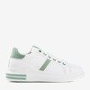 White sports shoes on an indoor wedge with green inserts Sliostane - Footwear 1