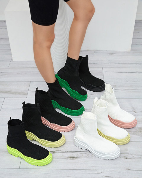 White women's flat-heeled boots Seritis - Footwear