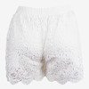 White women's short shorts decorated with lace - Clothing